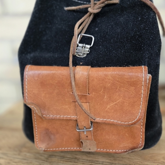 Vintage Suede & Leather Backpack - Picture 4 of 11